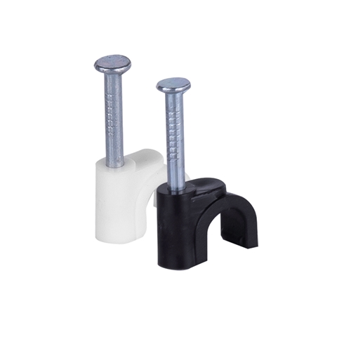Single 0.250" - 0.275" OD Nail Clip 1/2" Depth black bag of 100, - Bag of 100