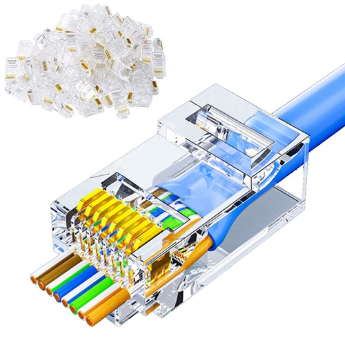CAT5e/CAT6 RJ45 Clear Connectors - Bag of 100