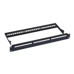 CAT6 24-Port Patch Panel With Dust-Proof Shutter & LED Indicator