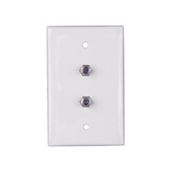 Midsize Dual F-81 Coax Single Gang Faceplate