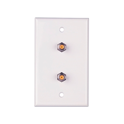 Vericom Dual Wall Plate SCTE Compliant with orange insert in white